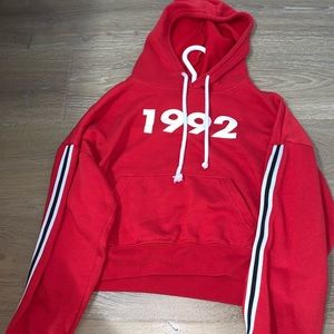 1992 red cropped hoodie